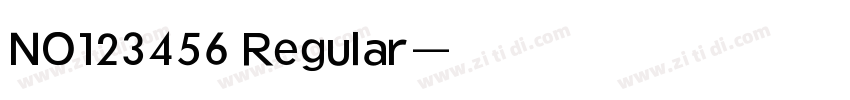 NO123456 Regular字体转换